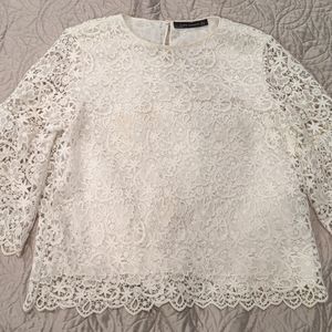 Beautiful detailed lace crochet Zara top
